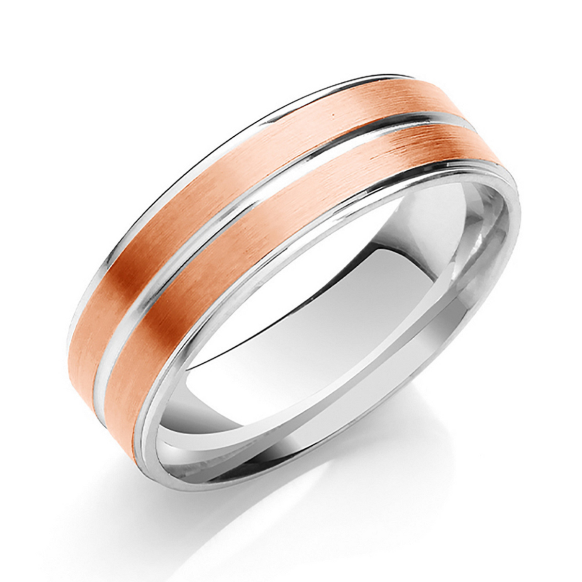 Two Colour Track Edges & Centre Wedding band