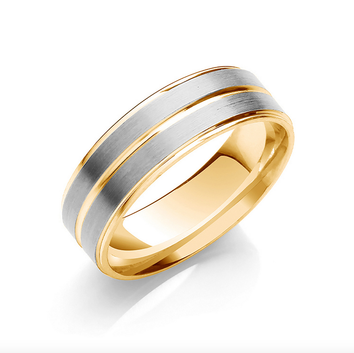 Two Colour Track Edges & Centre Wedding band