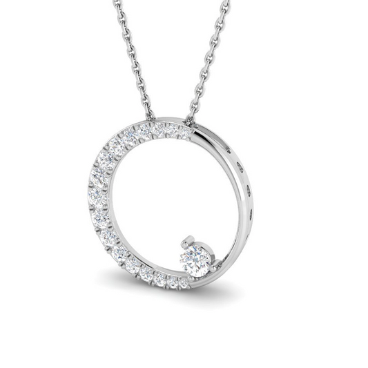 Diamond circle of life necklace in 9ct white gold