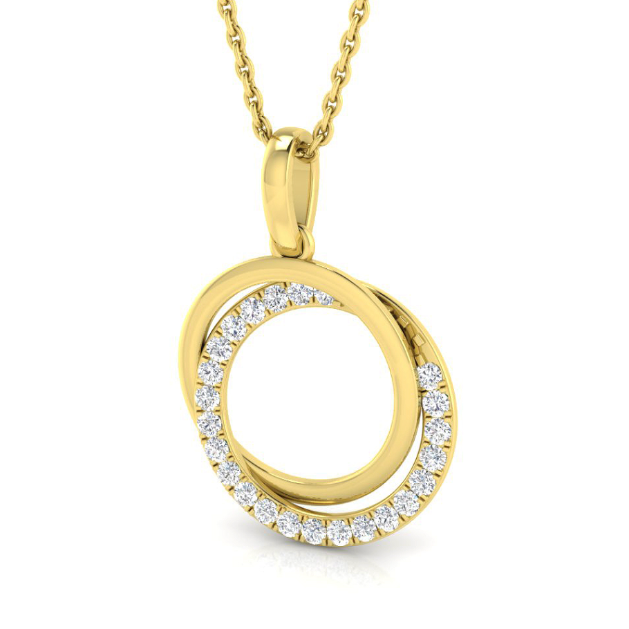 Diamond circle of life necklace in 9ct yellow gold