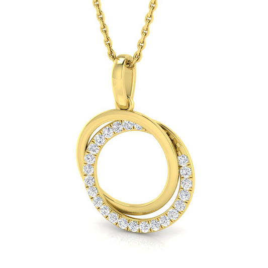 Diamond circle of life necklace in 9ct yellow gold