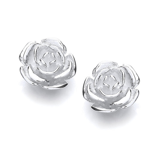 925 Sterling Silver Rose Stud Earrings