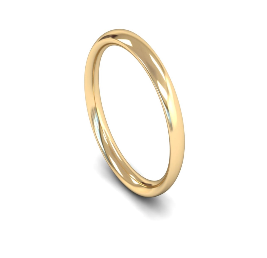 Ladies Gold Traditional Court Wedding band