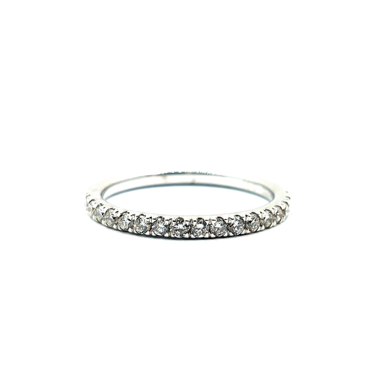 18ct White Gold Half Eternity Diamond Wedding Band