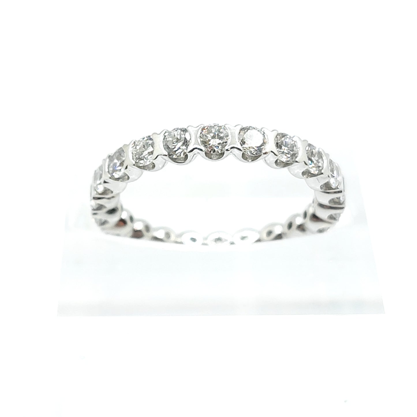 Full Eternity Ring 950 Plat, Bar Set, LG, size I1/2