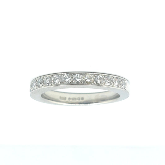 950 Platinum Half Eternity Bezel Grain Set Diamond Ring BOODLES