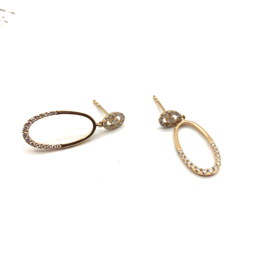 18ct Rose gold 56RD 0.45CT HVS DOUBLEBOVALDROP