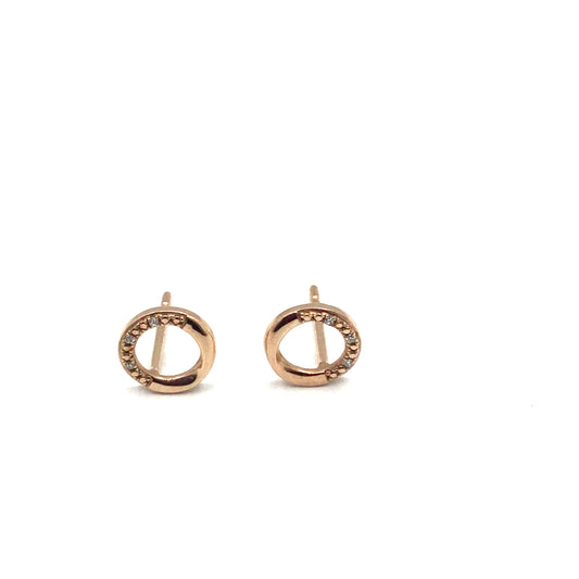 9ct Rose Gold MELEE 0.02CT HVS CIRCLE STUD
