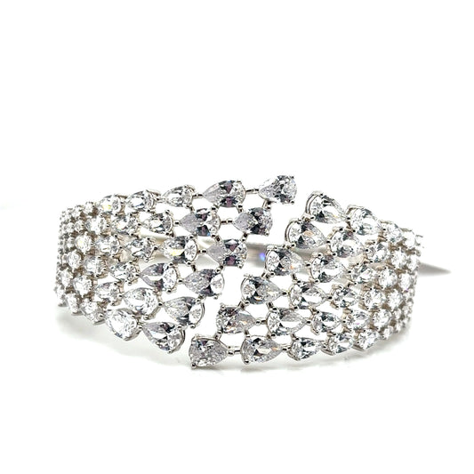 925 Silver pear cut bangle cubic zirconia