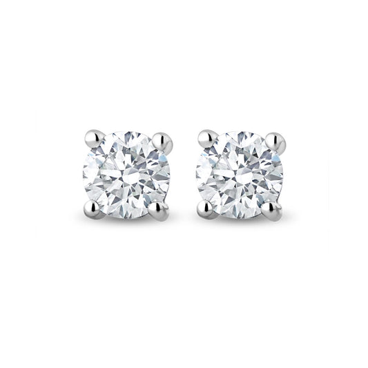 0.60ct GIA E VS1 Round Brilliant Natural Diamond Stud Earrings in 18ct White Gold