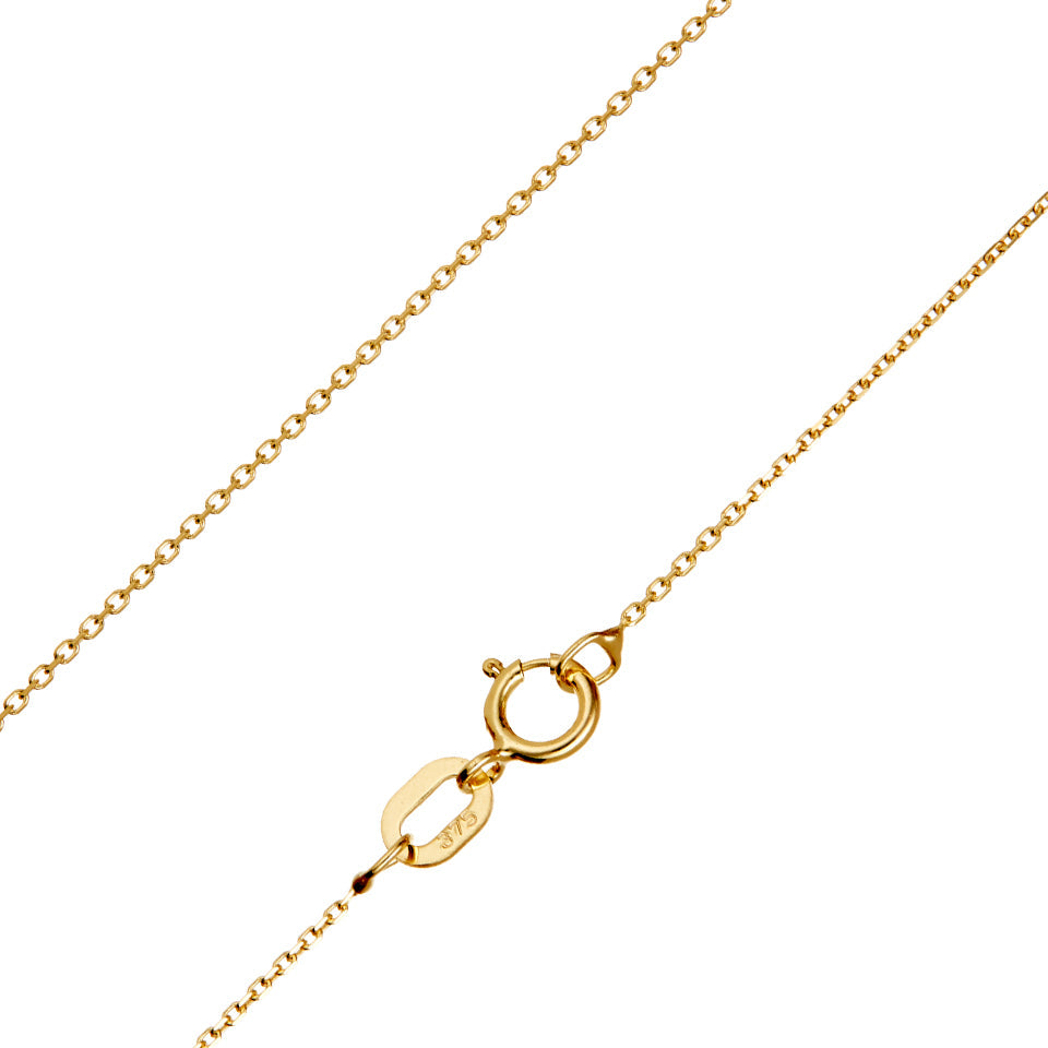9ct yellow gold 0.8mm belcher chain 18"