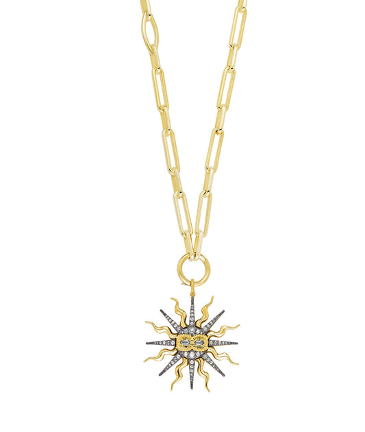"Shine Bright" Rose Cut Diamond Large Pendant in 18ct Gold