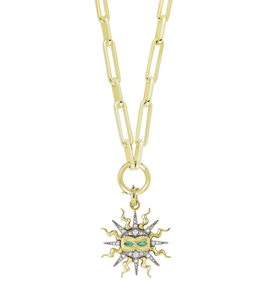 "Shine Bright" Rose Cut Diamond and Emerald Mini Pendant in 18ct Gold