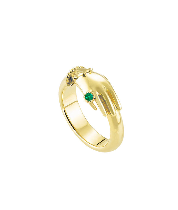 "Pinky Promise" With Emerald Ring in 18ct Gold