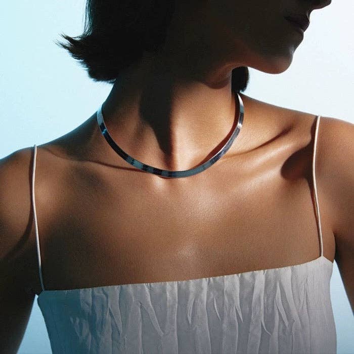 925 Sterling Silver Unisex Herringbone Chain 7mm Width