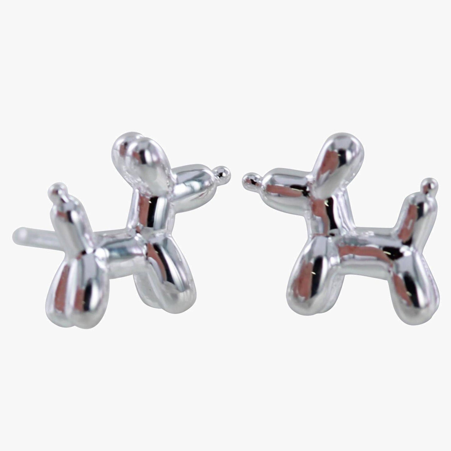 Sterling Silver Balloon Dog Stud Earrings