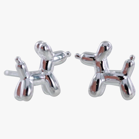 Sterling Silver Balloon Dog Stud Earrings