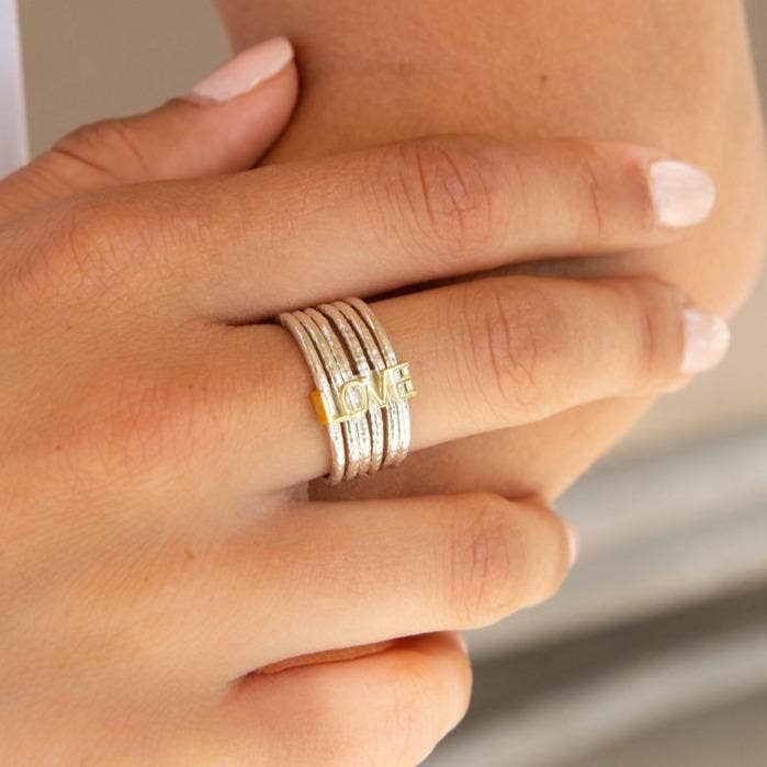 Sterling Silver "LOVE IN A SPIN" Stacking, Spinning Ring
