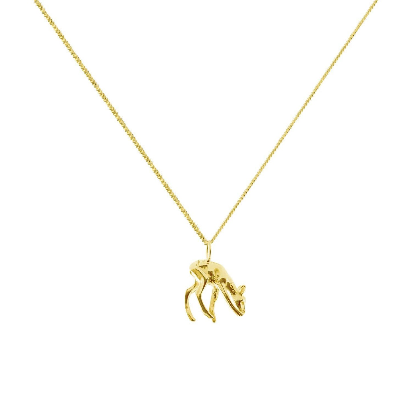 Sterling Silver Gold Plated Deer Necklace
