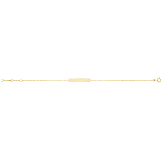 Rectangular ID Tag Adjustable Length Bracelet in 9ct Yellow Gold