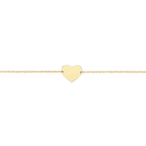 9ct Yellow Gold Heart ID Bracelet