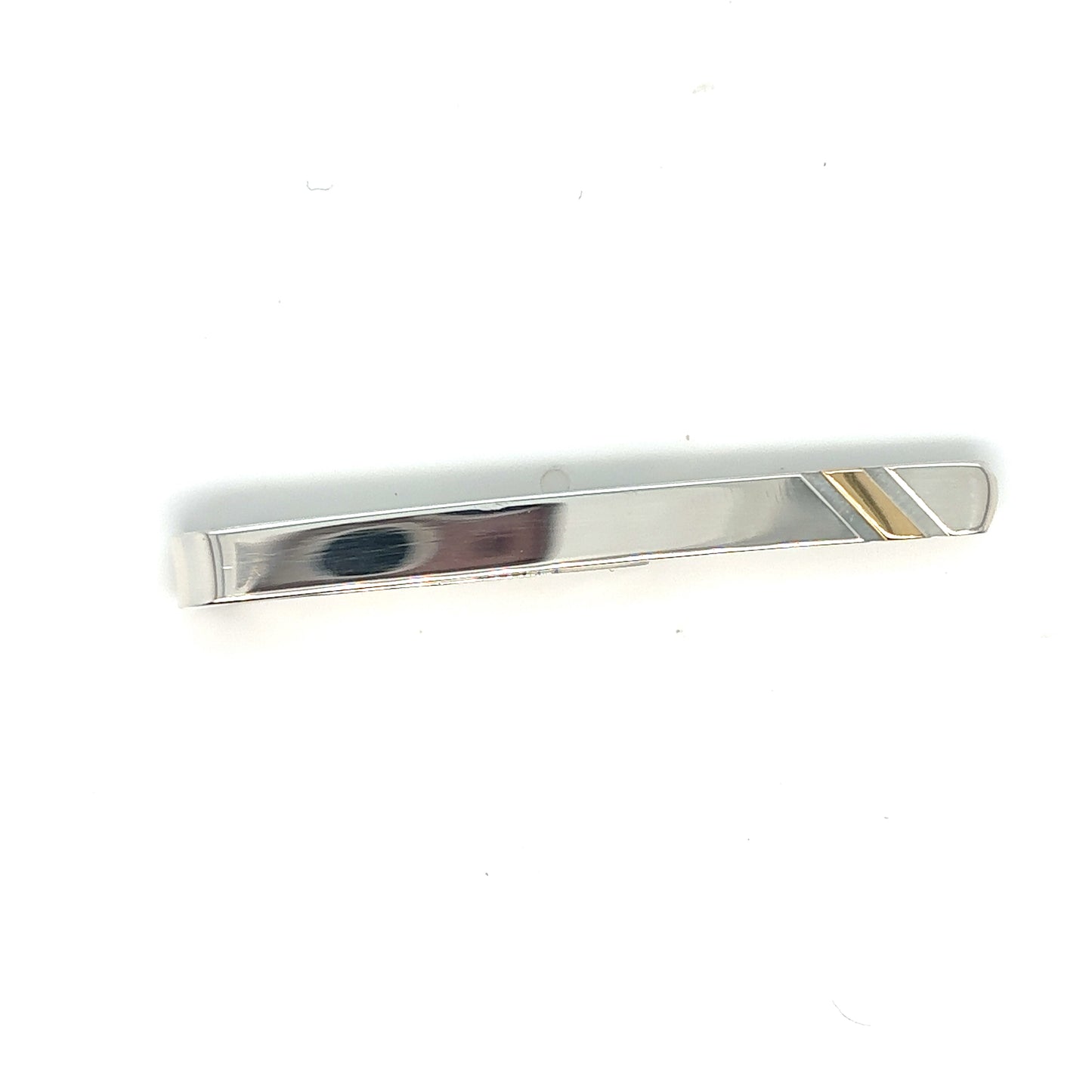 Sterling Silver, Tie Slide with Gold Plated Detailing