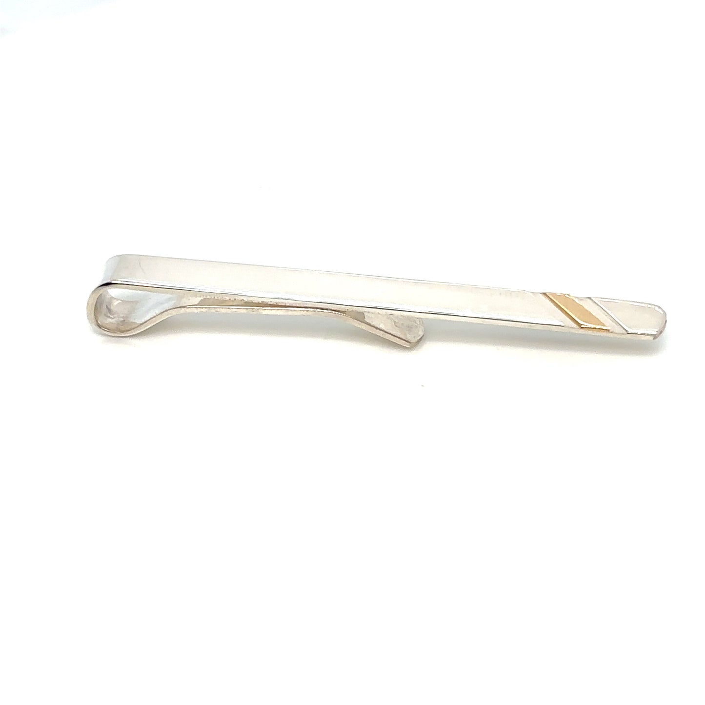 Sterling Silver, Tie Slide with Gold Plated Detailing