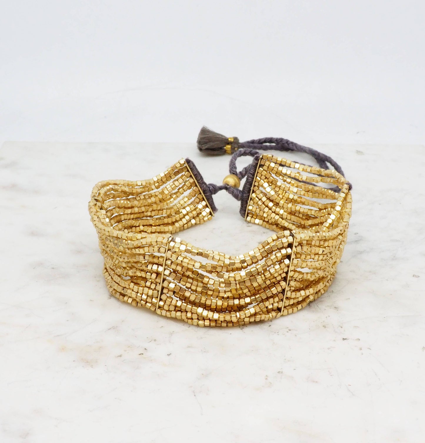 Gold Plated Heavy Choker Necklace Layered