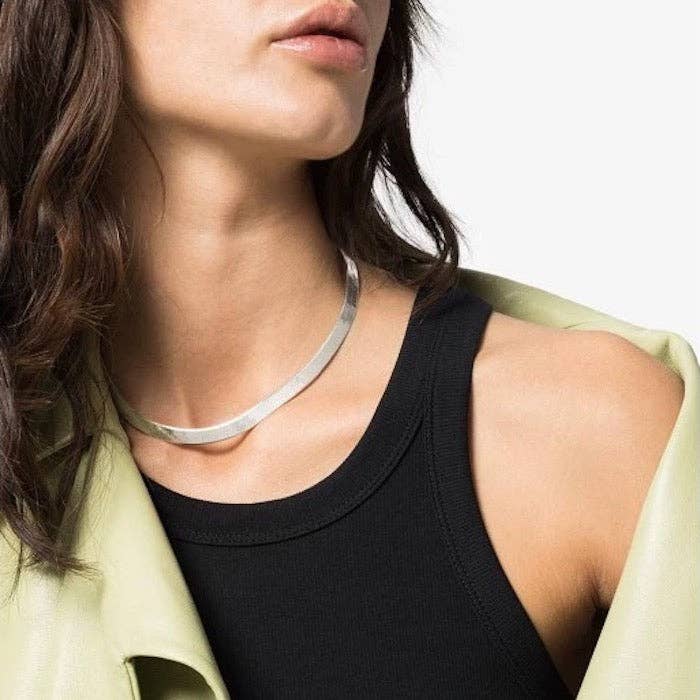925 Sterling Silver Unisex Herringbone Chain 7mm Width