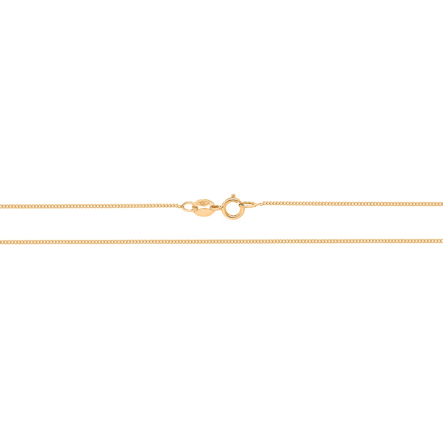 9ct Yellow Gold Close Curb Chain 18"