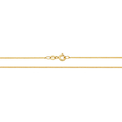9ct Yellow Gold Close Curb Chain 16"