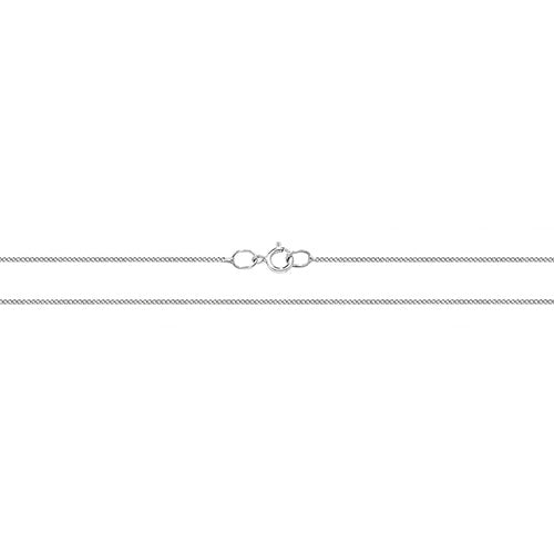 9ct White Gold Curb Chain 18"