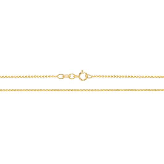 Diamond Cut, 9ct Yellow Gold, Single Link Wheat Chain 16", 18", 20" lengths available