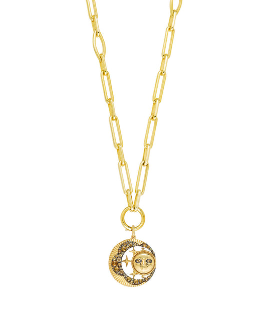 "Look Up At The Moon" Citrine Pendant in 18ct Gold