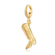 Gold Plated Cowboy Boot Charm
