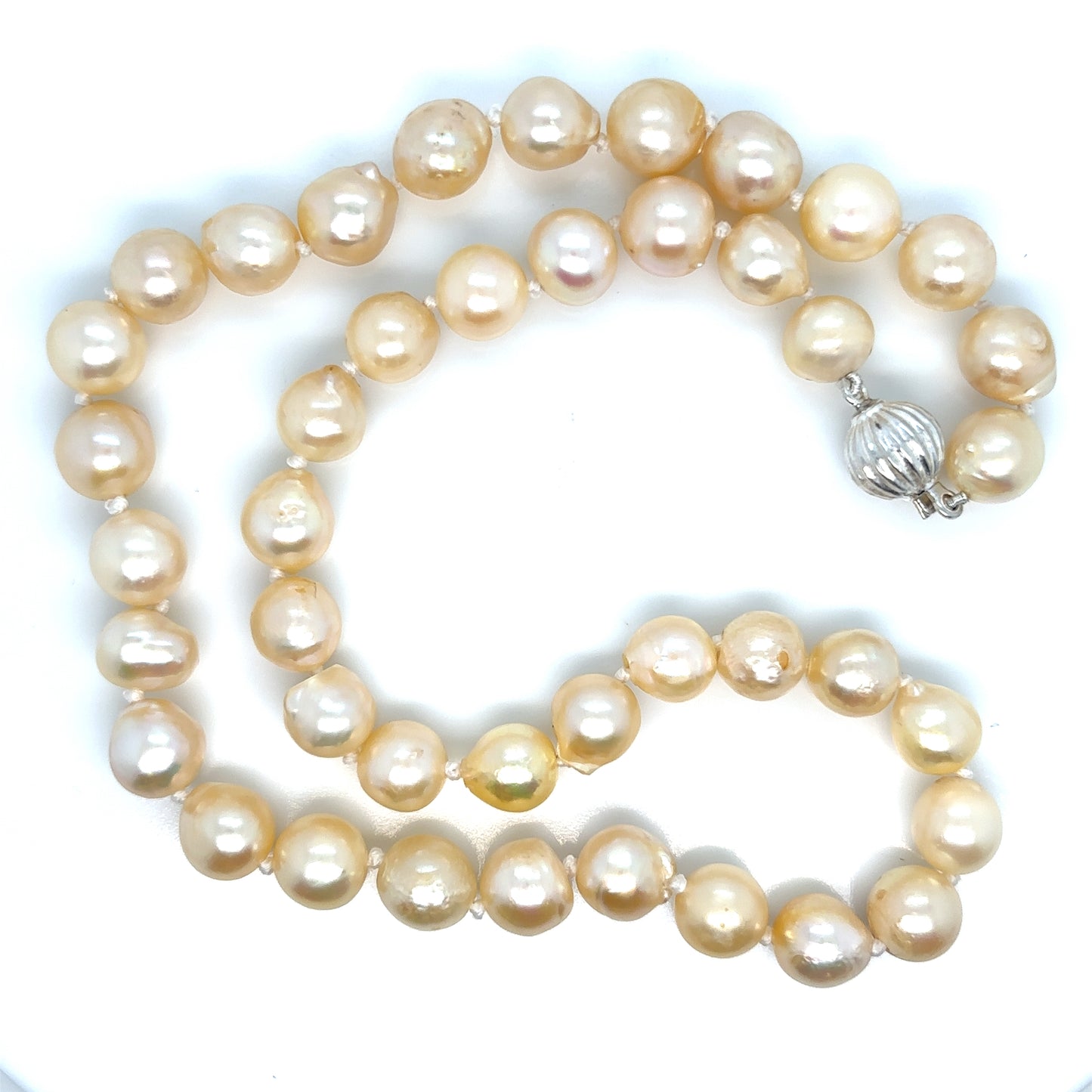 Golden Cultured 8mm Semi-Baroque Pearl 16" Necklace