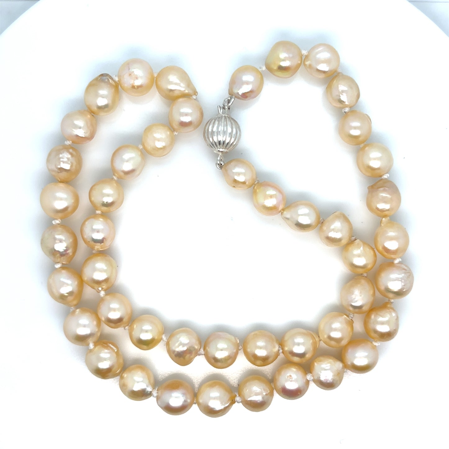 Golden Cultured 8mm Semi-Baroque Pearl 18" Necklace