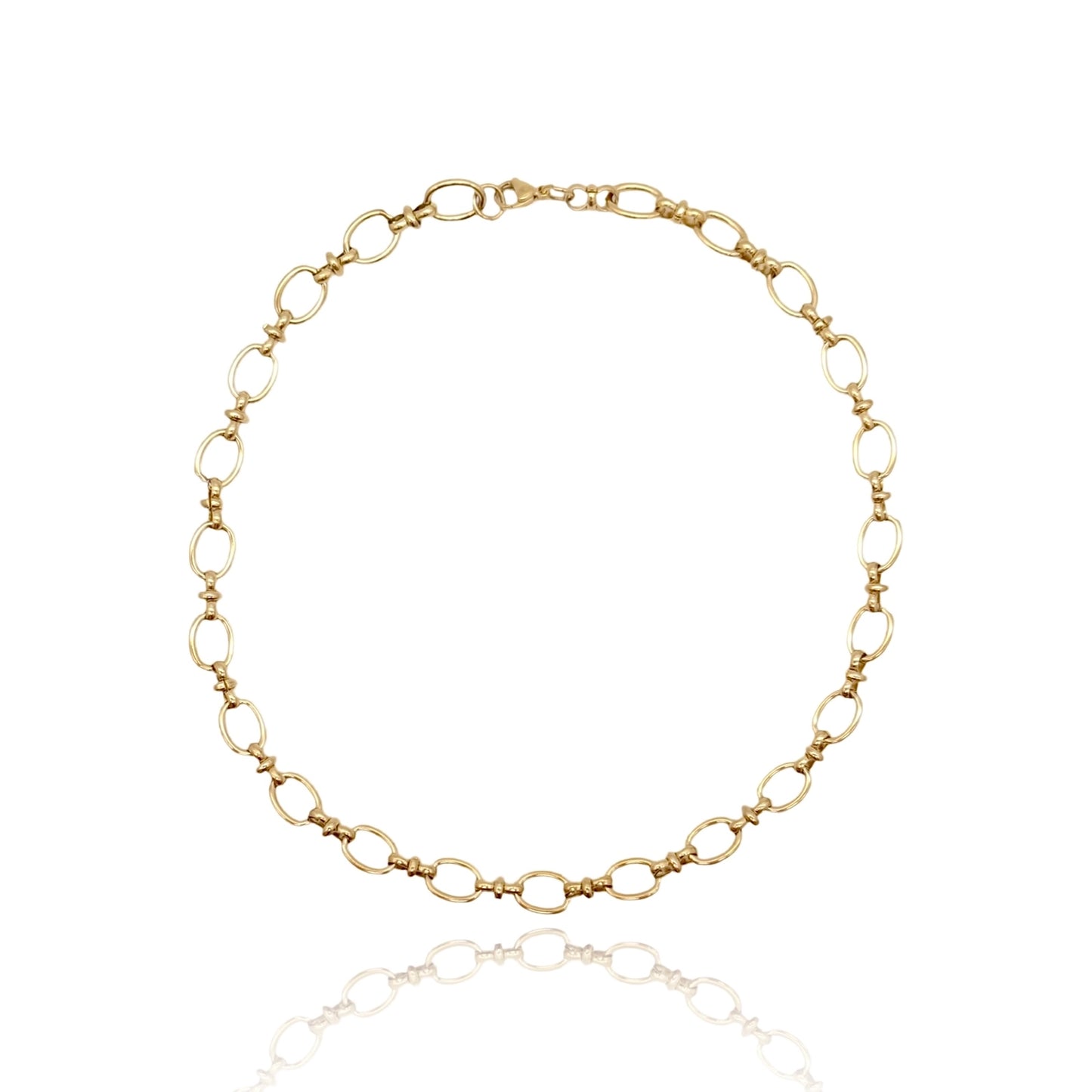 Chunky Oval Chain Necklace 18ct Gold Plated
