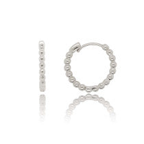 9ct White Gold Bead Hoop Earrings