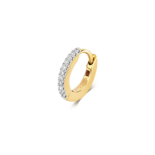 Single Diamond Hinged Hoop Earring in 9ct Yellow Gold