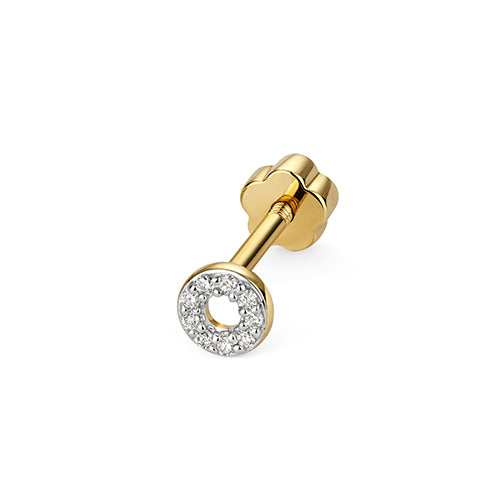 9ct yellow gold 0.03ct diamond circle cartilage stud