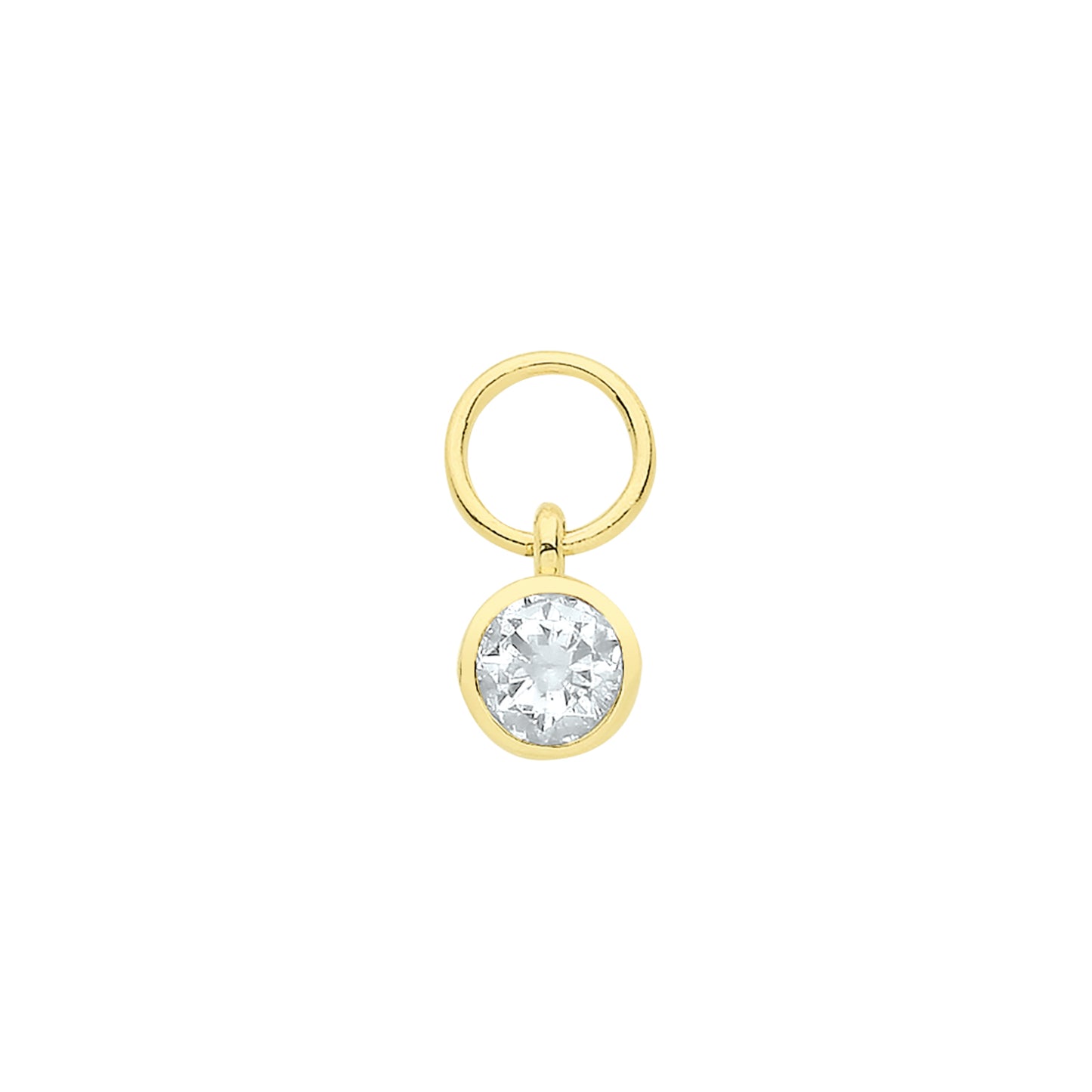 9ct Gold Bezel Set Cubic Zirconia Earring Pendant