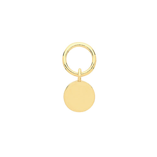 9ct Yellow Gold Disc Earring Charm