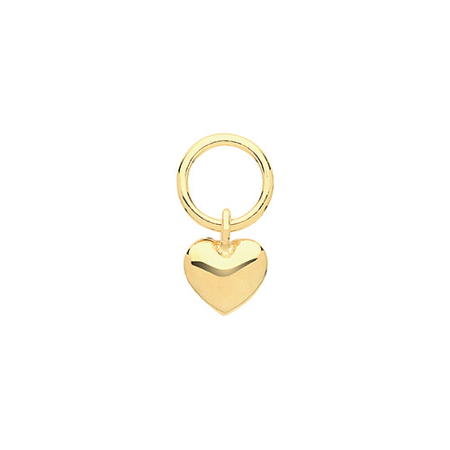 9ct Yellow Gold Heart Earring Charm