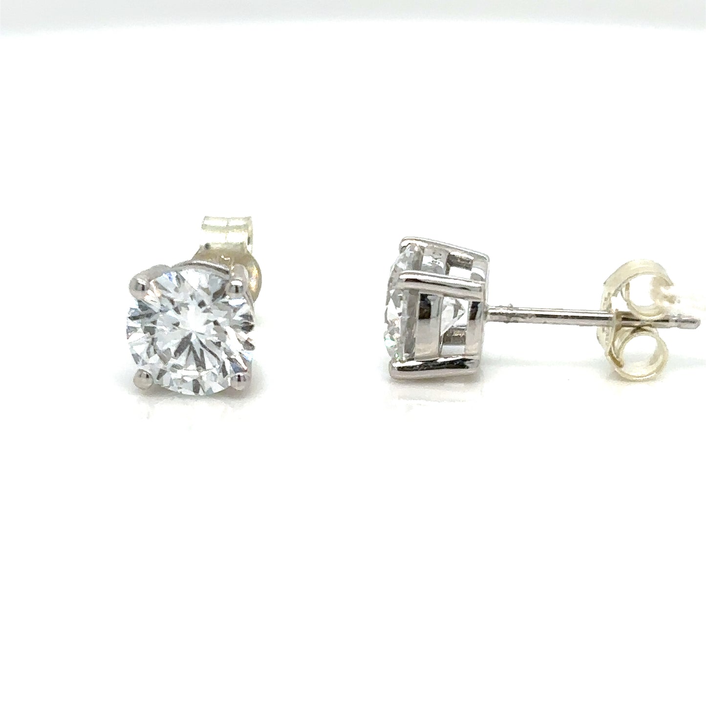 Four Claw Lab Grown Diamond Stud Earrings