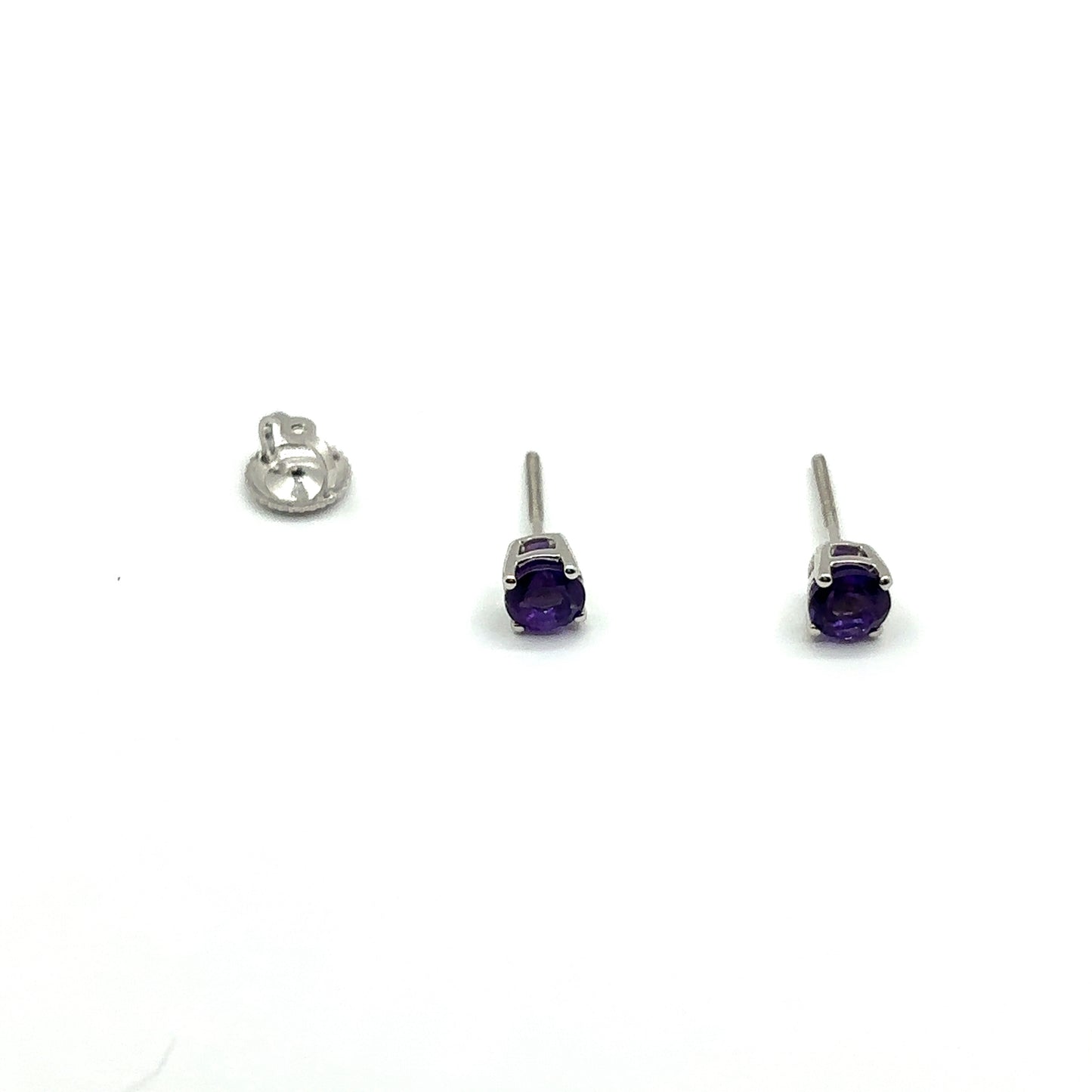 18ct White Gold 0.66ct Amethyst Screw Back Stud Earrings