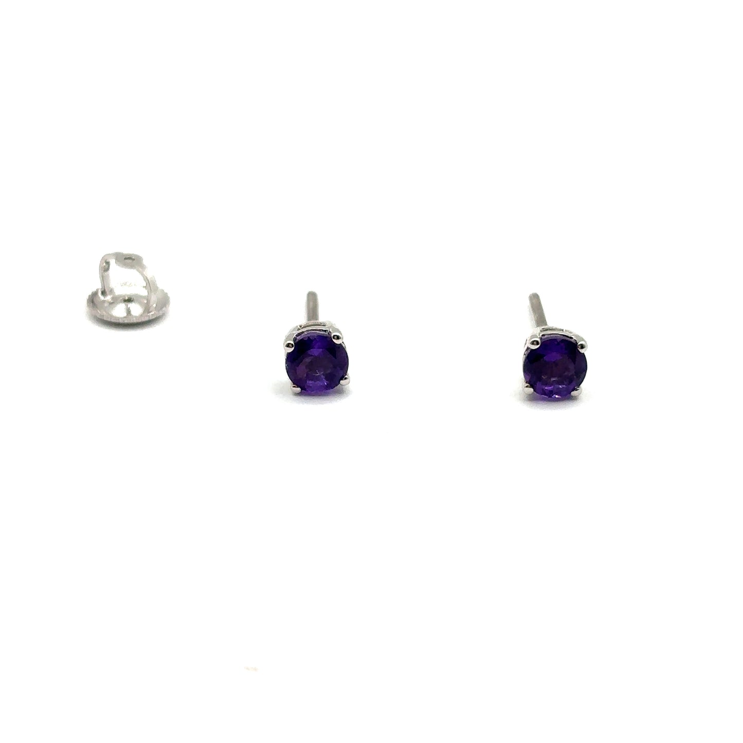18ct White Gold 0.66ct Amethyst Screw Back Stud Earrings