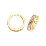 9ct Yellow Gold Cubic Zirconia Set Huggie Hoop Earrings