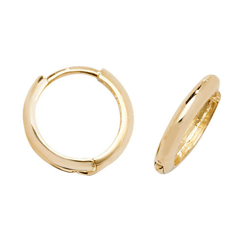 9ct Yellow Gold 8mm Hinged Hoop Earrings