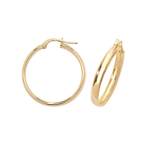 20mm hinged hoop earrings in 9ct yellow gold